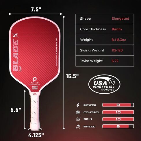 Pro Kevlar Pickleball Paddles, USAPA Approved Pickleball Thermoformed Racket, Premium Kevlar & Carbon Fiber Surface, 13mm Power & 16mm Control in Saudi Arabia