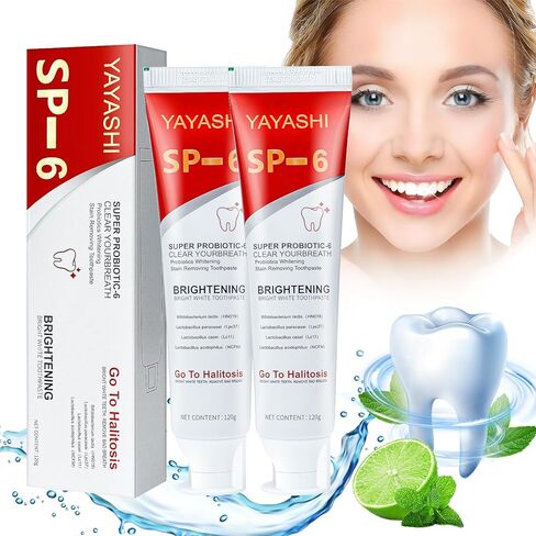 2pcs معجون أسنان SP-6 ، معجون أسنان تبييض فائق ، معجون أسنان أبيض ساطع SP-6 ، تطهير عميق للقهوة والشاي والنبيذ والتهوية السيئة ، موازنة قيمة الرقم الهيدروجيني للفم in Kuwait