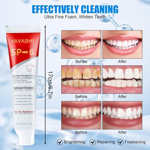 2pcs معجون أسنان SP-6 ، معجون أسنان تبييض فائق ، معجون أسنان أبيض ساطع SP-6 ، تطهير عميق للقهوة والشاي والنبيذ والتهوية السيئة ، موازنة قيمة الرقم الهيدروجيني للفم in Kuwait