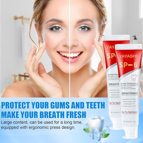 2pcs معجون أسنان SP-6 ، معجون أسنان تبييض فائق ، معجون أسنان أبيض ساطع SP-6 ، تطهير عميق للقهوة والشاي والنبيذ والتهوية السيئة ، موازنة قيمة الرقم الهيدروجيني للفم in Kuwait