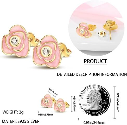 TINSLO Stud Earrings for Women 925 Sterling Silver Stud Earrings Tiny Cute Stud Earrings Hypoallergenic Stud Earrings Jewelry Various Earrings for Women Teen Girls in Kuwait