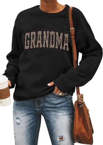 Grandma Sweatshirt Women Grandmother Life Long Sleeve Shirts Heart Floral Casual Mother Nana Life Pullover Top in Kuwait