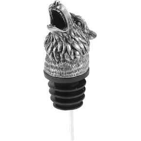 MAGICLULU Wine Aerator Pourer Wolf Head Spout Bottle Pourers Stainless Steel Animal Bar Liquors Bottle Pourer Animal Decorative Liquors Stopper for Red Wines Whiskey Silver