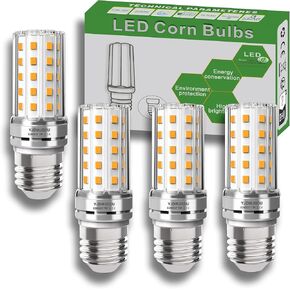 LED Corn Light Bulb E26/E27 Base 80W Equivalent 900 Lumen 3000K Warm White 7W Non-dimmable LED Corn Bulbs Pack of 4