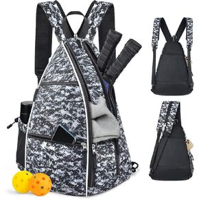 Seektop Pickleball Bag Adjustable Pickleball Bags for Women Men，Pickleball Paddle Bag W/Fence Hook/Large Capacity/Safety Pocket/Water Bottle Bag