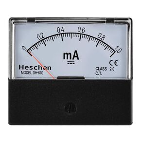 Rectangle Panel Mounted Current Meter Ammeter Tester DH-670 DC 0-1mA Class 2.0 CE listed