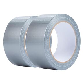 Heavy Duty Duct Tape 2 Pack, Waterproof Silver Tape 2 Inch x 22 Yards(Total 44 Yards) for Indoor Outdoor Repairs, Tearable Multi-Purpose Use
