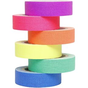 6 Rolls UV Tape Blacklight Reactive Fluorescent Cloth Tape Glow in The Dark Tapes Neon Gaffer Cloth Tape Party Supplies for Halloween in Saudi Arabia