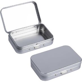 2Pack Dental Floss Portable Case,Refillable Portable Floss Pick Holder Container with Mirror,Small Floss Dispenser for Travel, Dates,Dinners and Hotels(Silver)