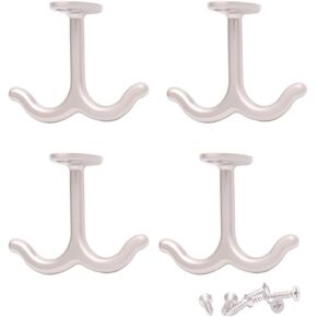 4 PCS Zinc Alloy Double Prong Ceiling Hook,Heavy Duty Coat Hook,Mug Hooks Under Cabinet Hooks,for Bathroom Kitchen Cabinet Garage