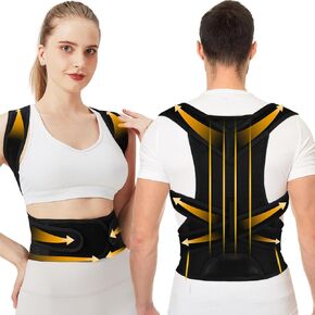 Male and female posture corrector, equipped with back support and lumbar support, used to improve posture and relieve pain. It provides complete back support for neck, shoulder, and waist pain, prevents hunchback, and is suitable for gyms and offices (Med