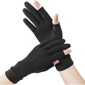 Big Mango Arthritis Gloves, Copper Infused Compression Gloves, Copper Gloves Fingerless for Women Men for Arthritis Pain Relief, Swelling, Rheumatoid, Typing, Hand Support (1 Pair,Medium)