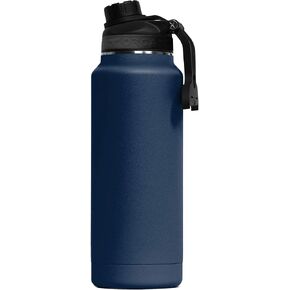 ORCA Hydra 34oz | Insulated, Stainless Steel Water Bottle with Powder Coat Finish & Silicone Grip Whale Tale Handle, Dishwasher Safe Sports Bottle — Navy