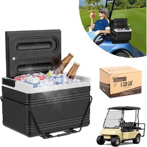 10L0L Golf Cart Cooler with Mounting Bracket Kit Fits Yamaha Club Car & EZGO, Portable 48 Hours Cooling Ice Chest 102588101 103886801