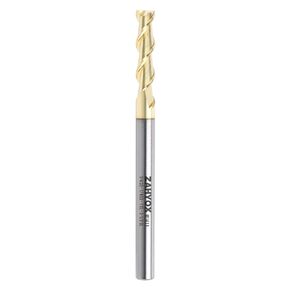 2 Flutes ZrN Coated Square Nose End Mill for Aluminum, Solid Carbide Upcut Spiral CNC Router Bit, 1/4" Diameter, 1/4" Shank, 1" Cutting Length, 3-1/2" Overall Length, CNC Cutter Milling Tool