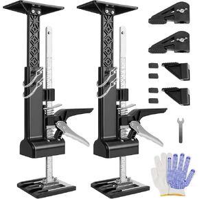 Cabinet Jacks 2 Pack, Cabinet Jacks for Installing Cabinets, Hand Lifting Jack Tool with 360 LBS Capacity for Cabinet Drywall Wall Tile Furniture Jack Lifter Height Adjustment 3rd Hand Support System
