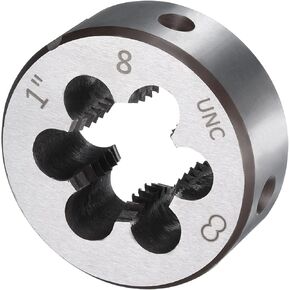 uxcell Round Threading Die 1-8 UNC Thread Right Hand Screw Cutting Fixed Dies, Alloy Tool Steel Tapping Repair Tool