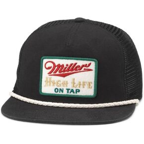 AMERICAN NEEDLE Miller High Life Beer Sinclair Adjustable Snapback Baseball Hat, Dark Green (EM003A-MHL-DGWH)