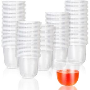 120 Pcs Disposable Stemless Clear Plastic Cups 12OZ NATURAL Arc Plant Based wine glasses For Parties Weddings Birthdays Cocktail BPA Free Recyclable Clear Cold Cups