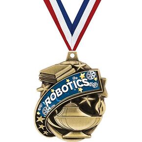 Crown Awards Science Medals - 2" Kudos Robotics Science Fair Award Medals Gold Prime