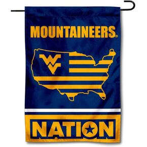 College Flags & Banners Co. West Virginia Mountaineers Garden Flag with USA Stars and Stripes