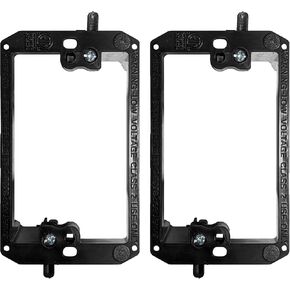 BestMounts - 2 Pack Low Voltage Mounting Brackets 1 Gang for Drywall Outlet Cable Pass Through Wall Plates - Cable Wall Plate Bracket for Old Work, Telephone Wire, Network Cable, HDMI, Speaker Wire