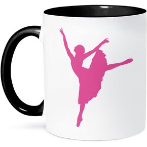 3dRose Trio of Ballet Dancer Mug, 11 oz, Black