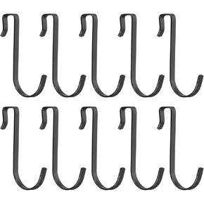uxcell 15Pcs J-Shaped Hook, Hanging Sink Grid Hooks Fit 10mm OD for Hanging, Drying, Kitchen Spoon Hanger Supermarket, Black