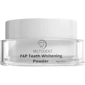 MILTODENT Pap Teeth Whitening Powder, Safe on Enamel, Zero Sensitivity, Stain Removal Powder, Oxidizing Teeth Whitening Powder, Toothpaste Powder, Active Whitening, Zero Sensitivity.