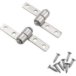 ZRM&E 2pcs 360 Degree Torque Shaft Hinge Small Metal Damper with Mounting Screws for Folding Table, Windows, Doors, Wardrobe