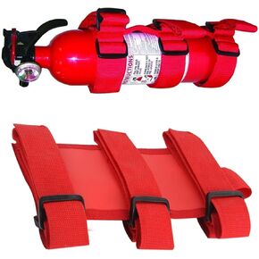 1 Pcs Red Fire Extinguisher Holder, Adjustable Fire Extinguisher Fixed Belt ,Universal for Cars, Suvs, Trucks, Compatible with Jeep Wrangler JK JKU TJ CJ Gladiator