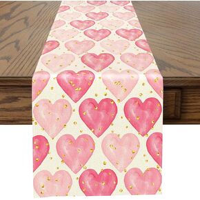 Ohok Valentine's Day Table Runner for Kitchen Dining Table Runner for Living Room Farmhouse Table Runners for Home Decor (Valentine's Day Black Striped Love)