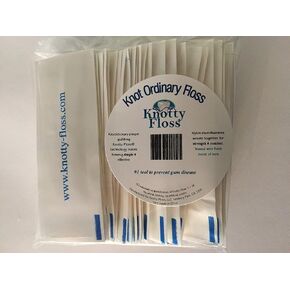 Knotty Floss Individually Wrapped Fresh Mint Waxed Nylon Floss - Patented Plaque Grabbing Technology - Vegan - 50 Count in Saudi Arabia