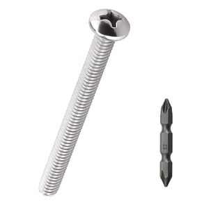 #6-32 x 1-1/4" Stainless Pan Head Machine Screws 100 Pcs, 18-8 (304) Stainless Steel Phillips Drive Pan Head, Full Thread, Bright Finish, No Coating, Fayeploo (with Double End Screwdriver Bit)