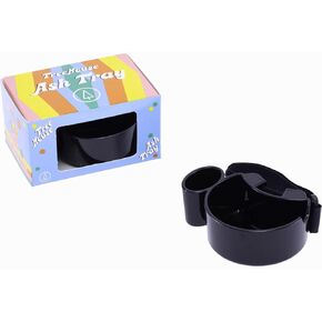 SnowTree - Treehouse Ashtray with Built in Clog Remover & Storage - Cool Ashtray for Indoor or Outdoor Use (Black)