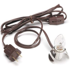 Darice Accessory Cord with One Bulb Light, 6’ Cord, Brown – Single Bulb Replacement Cord with On/Off Switch, Plugs into Electrical Outlets, Perfect Craft and Holiday Blow Mold Light in Kuwait