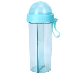 Mumusuki 600ml زجاجة ماء محمولة سفر في الهواء الطلق سبورت اثنين من القش زجاجة المياه مزدوجة استخدام زجاجة الشرب