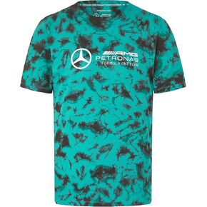 Mercedes AMG Petronas F1 Men's Tie Dye T-Shirt - 100% Organic Cotton, Unique Design, HD Team Logo