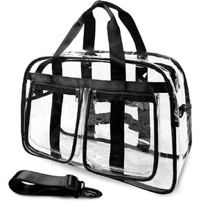 Large Clear Tote Bag 20" for Duffle Gym, Clear Travel Bags for Toiletry Makeup, Big Transparent See Through Bag for Women Men