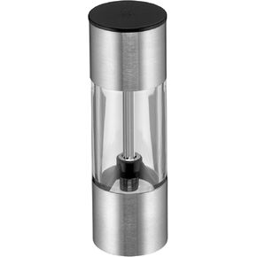 WMF mini spice mill with a ceramic grinder for salt, pepper, dried herbs, Cromargan stainless steel mill, acrylic, height 11 cm