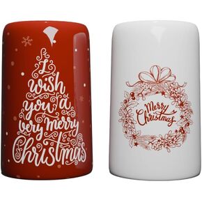 Salt and Pepper Shakers - Christmas Kitchen Decor, Cute Holiday Table Salt Shaker Set, Christmas Tree and Wreath Decorations, Large Seasoning Shakers - Festive Christmas Gifts 2024