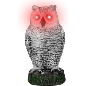 Bird Blinder Fake Owl with Flashing Eyes, Motion Detector - Owl Decoy for Garden Yard and Outdoor Decoration