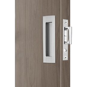 Dontay Sliding Pocket Door Handles, 304 Stainless Steel Non Locking Pocket Door Hardware, Recessed Flush Finger Pulls, Heavy Duty Edge Pull with Pop Out Ring Pull (Satin Nickel (2 Set), 6 inch)