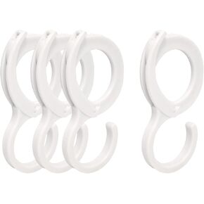 yueton 4PCS Multi-Purpose Hanging Clip Hook with Lock White Hanging Hooks Hangers Table Edge Hook Cross Bar Hook Windproof Hook for Home, Office, Workshop, Exhibition