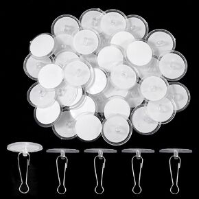 Teaaha 40 Pack Self Adhesive Ceiling Hooks for Wall, Sticky Damage-Free No-Drill Ceiling Discs Stick on Hooks, Removable Clear Wall Hanger for Festival Wedding Birthday Party Christams Decorations in Saudi Arabia