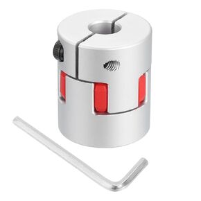 uxcell D30 L35 10mm to 14mm Flexible Plum Shaft Coupling Aluminum Motor Connector Flexible Spider Coupler for 3D Printer CNC Machine and Servo Stepper Motor (Silver Tone/Red)