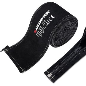 ARCCAPTAIN TIG Welding Torch Cable Cover, MIG Plasma Tig Torch Cover Resistant Leather with Zipper 3.7M (12FT) Length