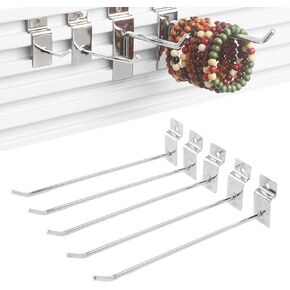 Health Gear Supermarket Shelf Hook 50Pcs Flat Tip Peg Board Hook, Solid Iron Shelf Hook Reusable Seamless Hooks Slatwall Hanger, Long Arm Multi Purpose Shelf Hook for Workshop