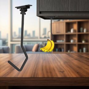 Metal Banana Hanger, Under Cabinet Hook, 2 Pcs, Space-Saving, Keeps Bananas Fresh/White Elephant Gifts for Adults