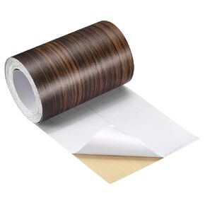 uxcell Wood Grain Tape, 3.94" x16.41 Ft Wall Paper Border Sticker Self-Adhesive Wood Grain Repair Patch for Wall Corner Table Door Sofa Furniture Home Decor (Dark Cherry)